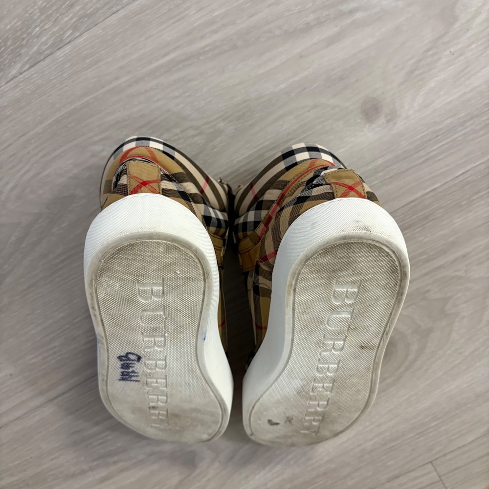 Burberry Shoe Women Vintage Check High Sneakers Tan Black ITLEOSH074CAS IT 38 - Picture 10 of 16